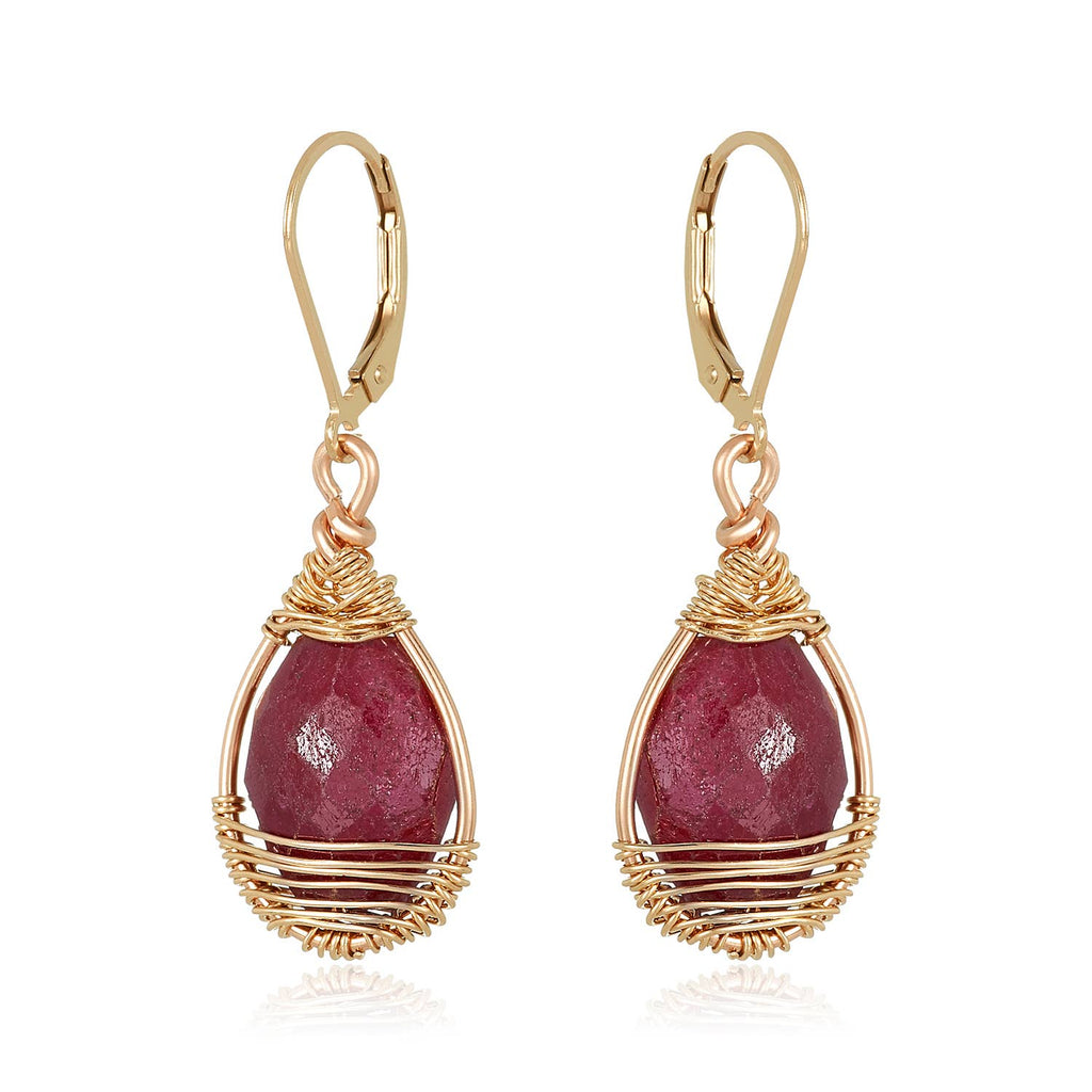 Mabel Chong - Melissa Ruby Wire Wrapped Earrings