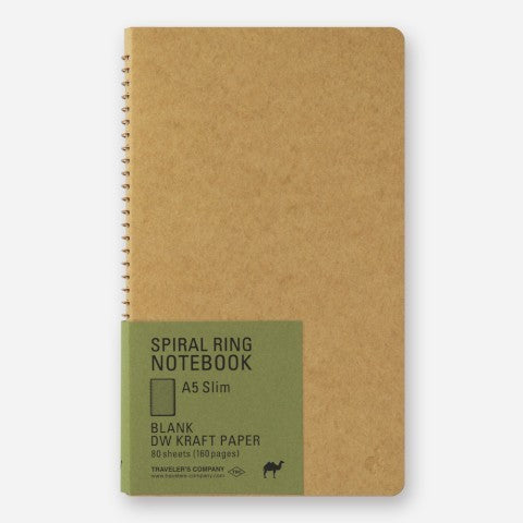 Traveler's Company - Spiral Ring Notebook Blank DW Kraft Paper A5 Slim