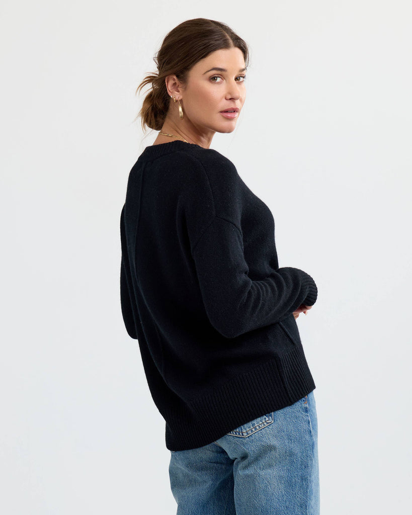 Pura Cashmere - Cashmere Forward Seam V-Neck