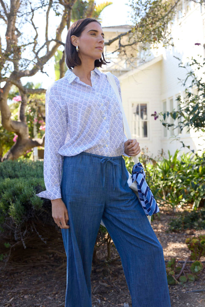 and for Good - Good Boyfriend Shirt - Sunflower Cornflower Blue