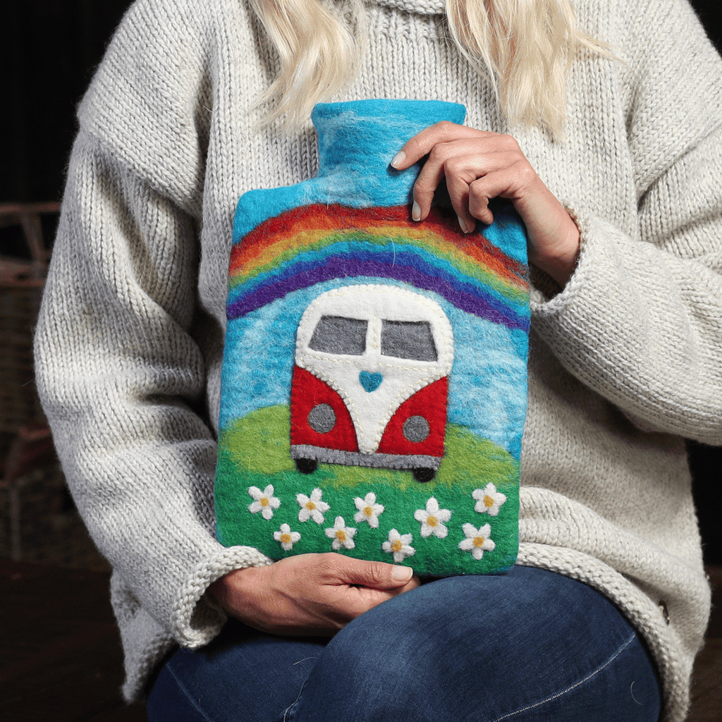 Camper Van Felt Hot Water Bottles - Fair Trade