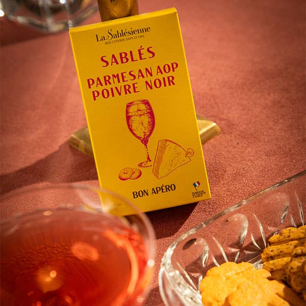 La Sablesienne USA - Parmesan Cheese & Black Pepper Savory Shortbread Crackers