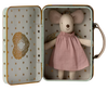 Maileg Angel Mouse in Suitcase , Lil Sister