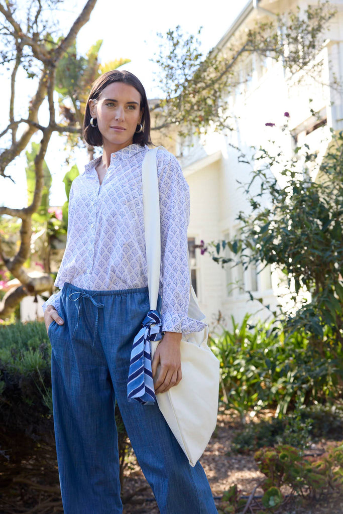 and for Good - Good Boyfriend Shirt - Sunflower Cornflower Blue