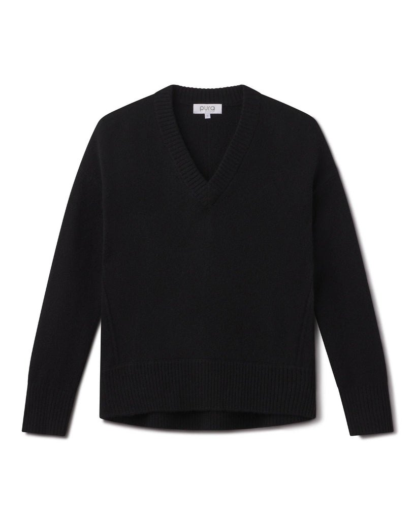 Pura Cashmere - Cashmere Forward Seam V-Neck