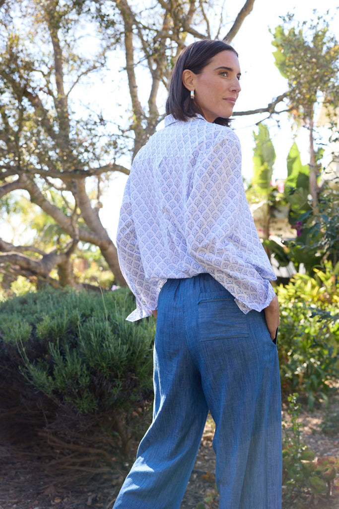and for Good - Good Boyfriend Shirt - Sunflower Cornflower Blue