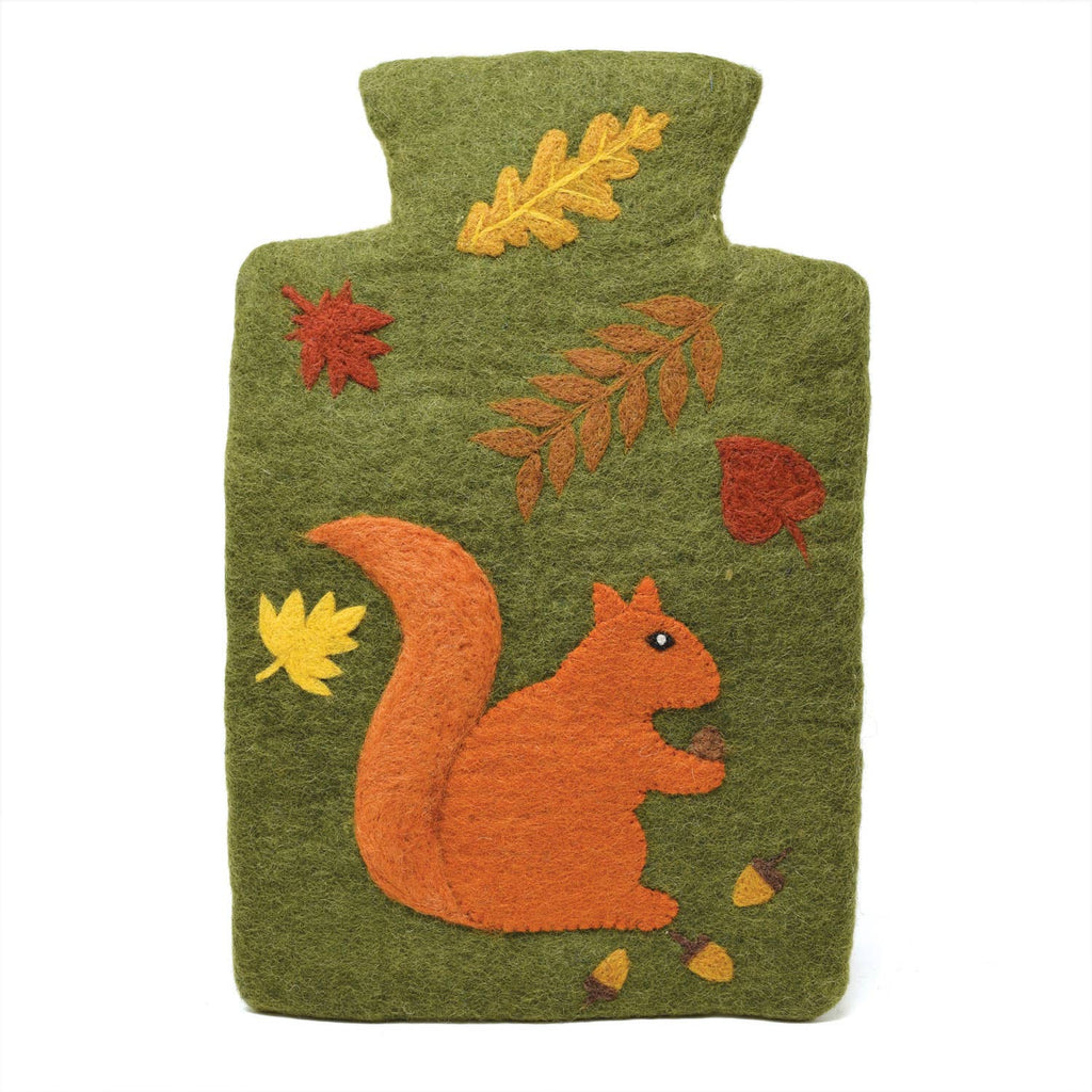 Red Squirrel Felt Hot Water Bottles - Fair Trade