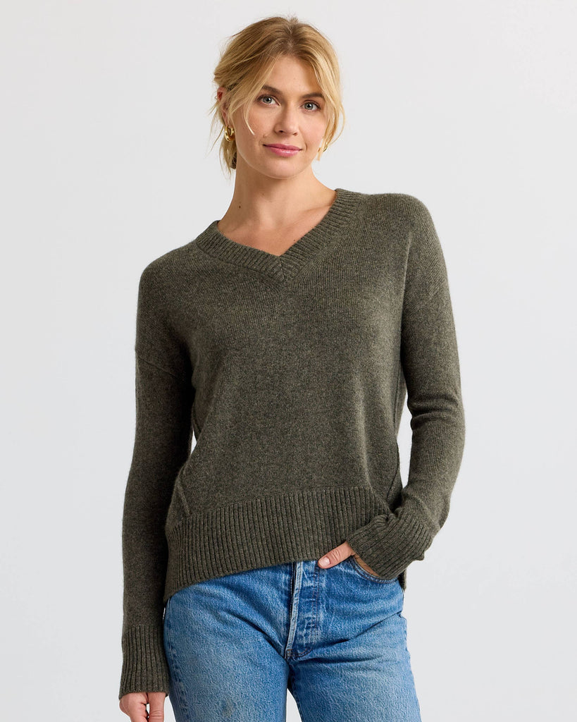 Pura Cashmere - Cashmere Forward Seam V-Neck