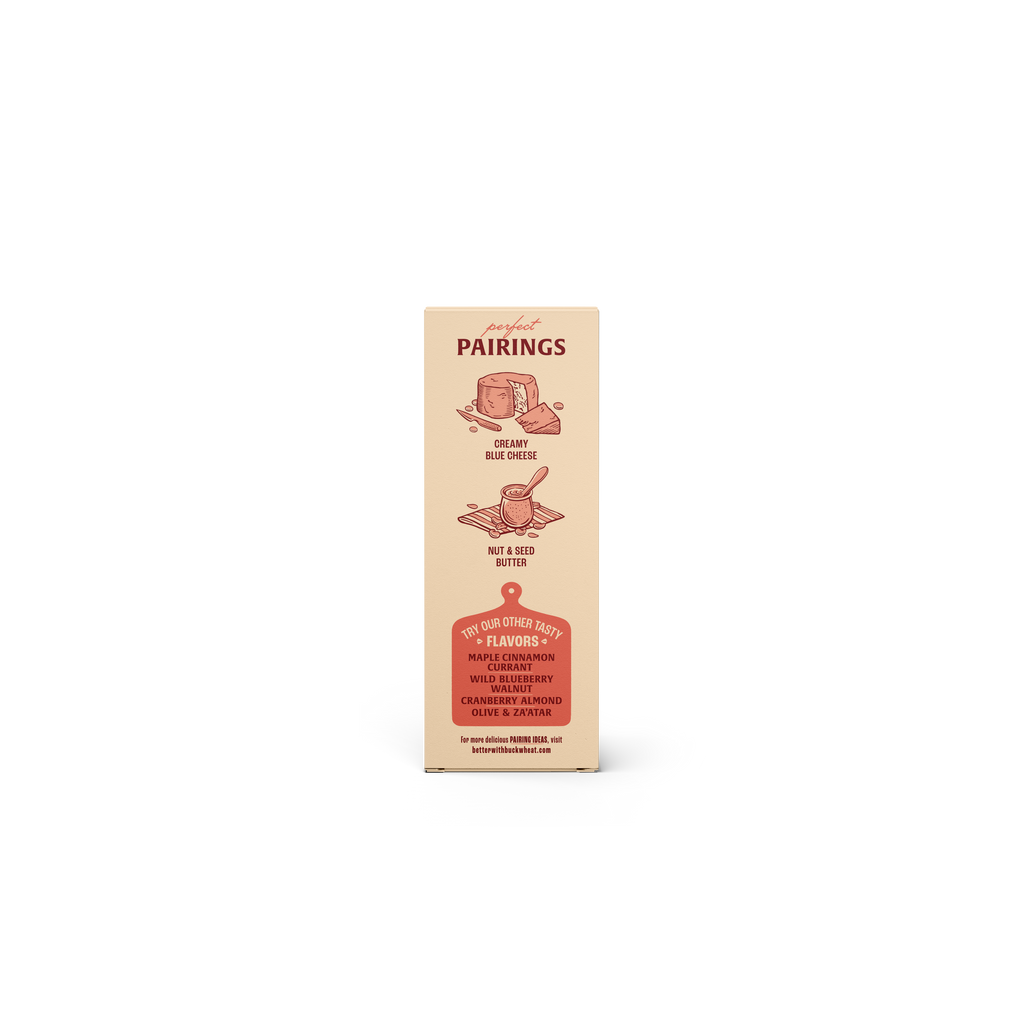 Better with Buckwheat | Maine Crisps - Savory Fig & Thyme Crisps | Gluten-Free Crackers | Snacks