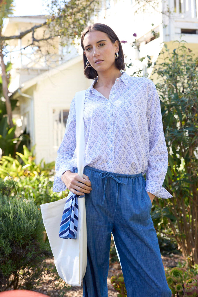 and for Good - Good Boyfriend Shirt - Sunflower Cornflower Blue