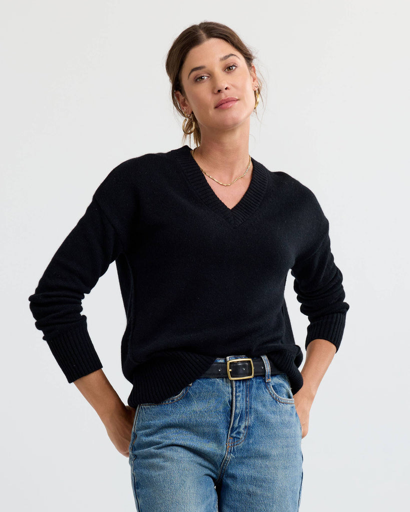 Pura Cashmere - Cashmere Forward Seam V-Neck
