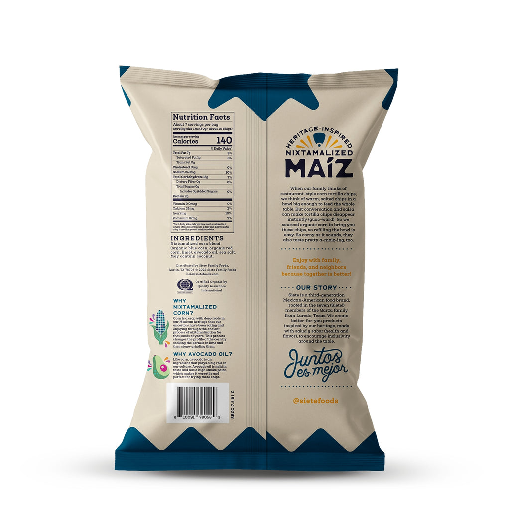 Siete Foods - Maiz Blue Corn Tortilla Chips