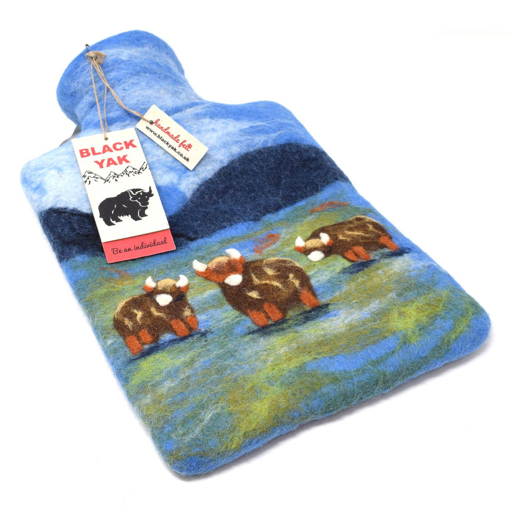 Highland Cow Felt Hot Water Bottles - Fair Trade