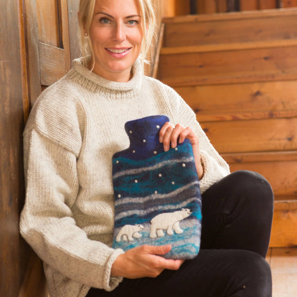 Polar Bear Felt Hot Water Bottles - Fair Trade