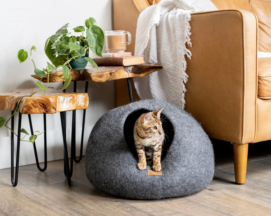 Fuzzy Cove - Felted Wool Cat Cave