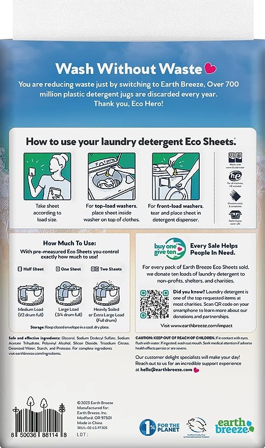 Earth Breeze Eco-Sheets Laundry Detergent