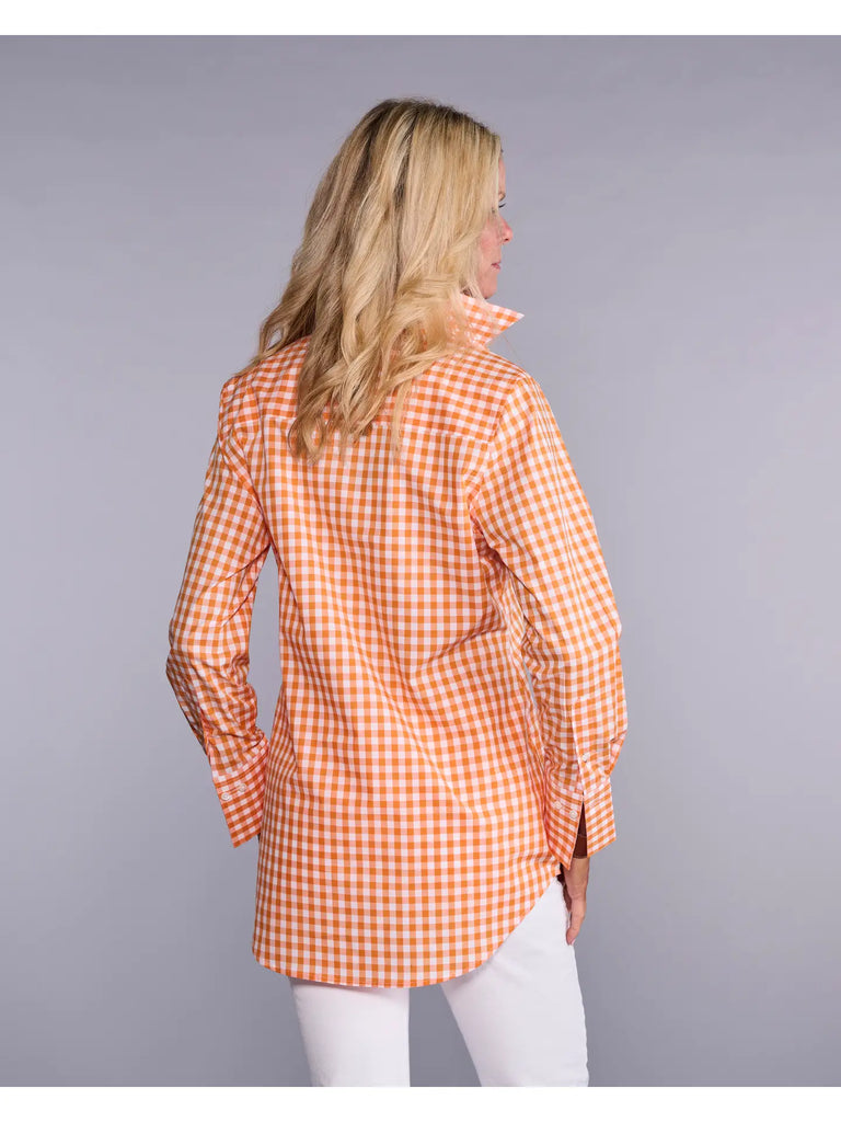 Claridge+King - The Mod Shirt in Seville Orange Check