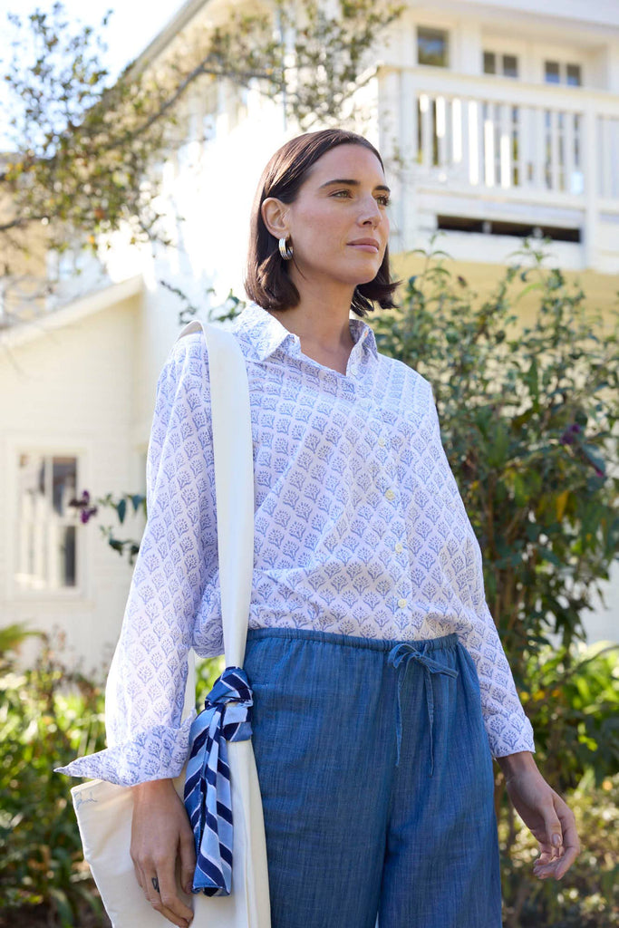and for Good - Good Boyfriend Shirt - Sunflower Cornflower Blue
