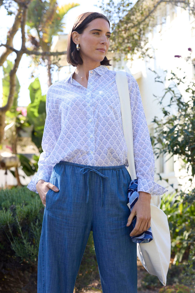and for Good - Good Boyfriend Shirt - Sunflower Cornflower Blue