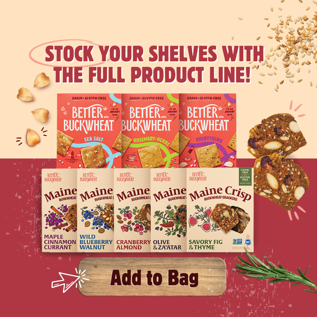 Better with Buckwheat | Maine Crisps - Cranberry Almond Crisps | Gluten-Free Crackers | Charcuterie
