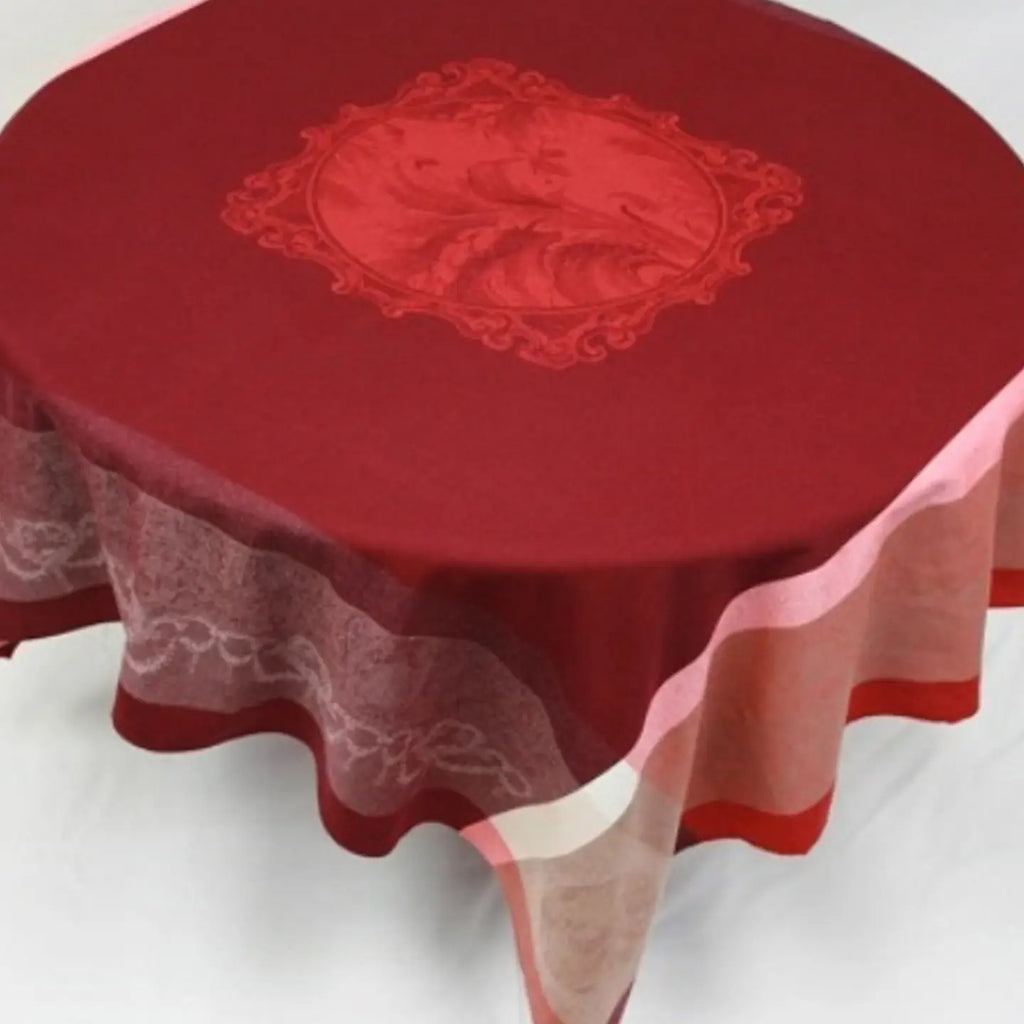 Barocos Romantic Rouge French Jacquard Tablecloth