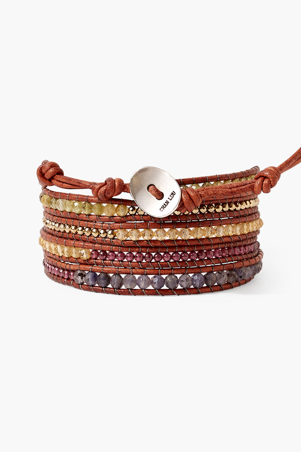 CHAN LUU CHAIN LINK LEATHER THREE WRAP BRACELET ** NWT