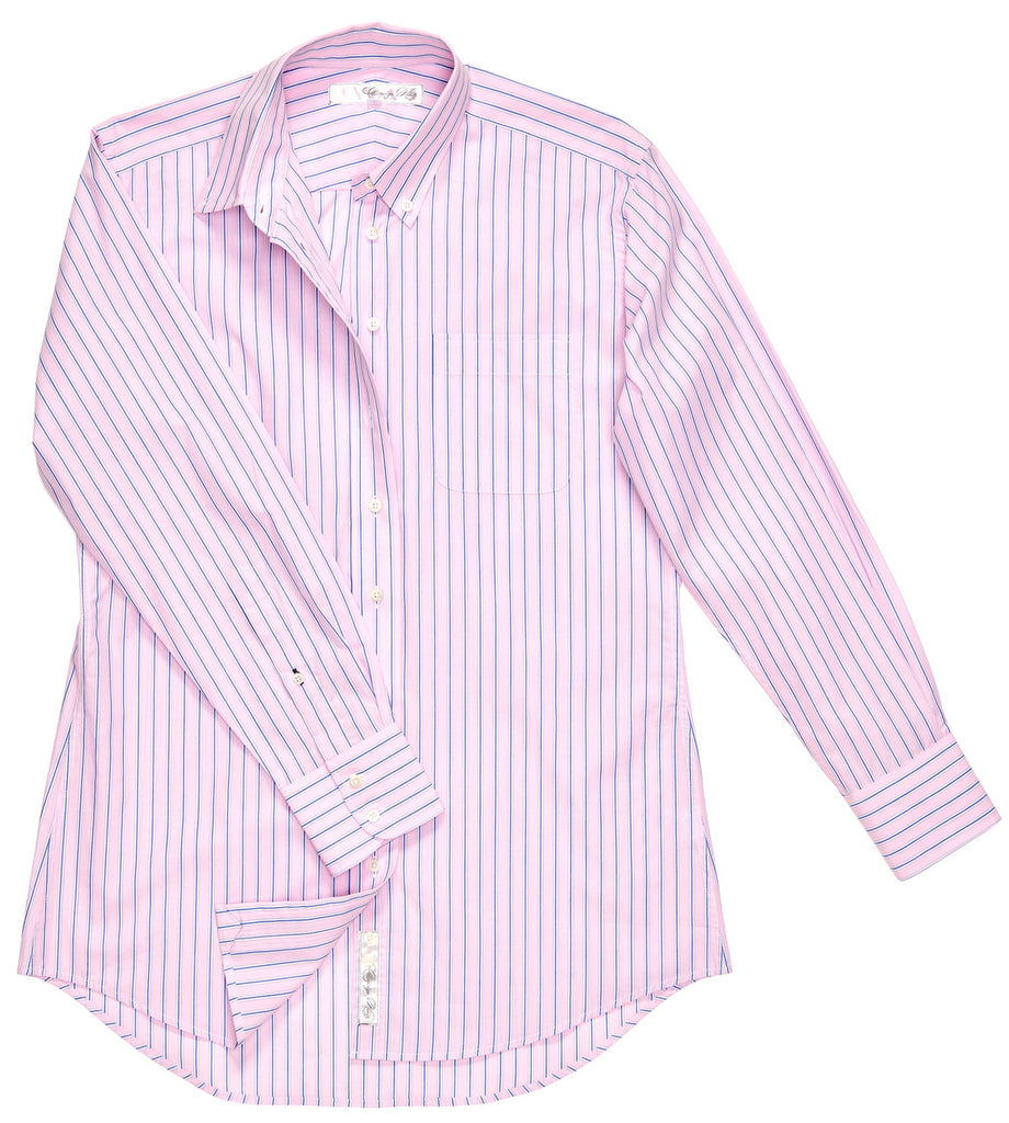Claridge+King - His is Hers Shirt-Punch Pink Stripe