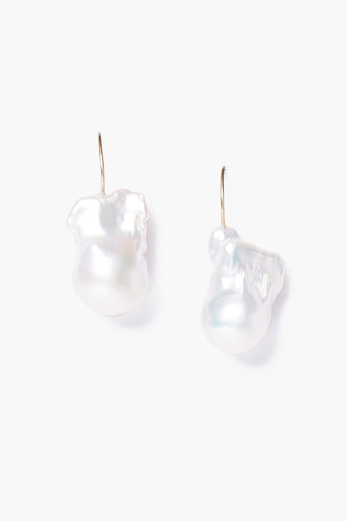Chan Luu -  14K White Le Baroque Pearl Earrings