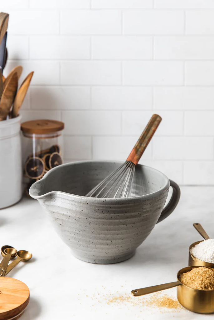 Farmhouse Pitcher, Bowl with gray Lid