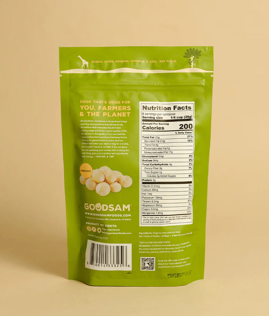 GoodSam Organic Raw & Unsalted Macadamia Nuts