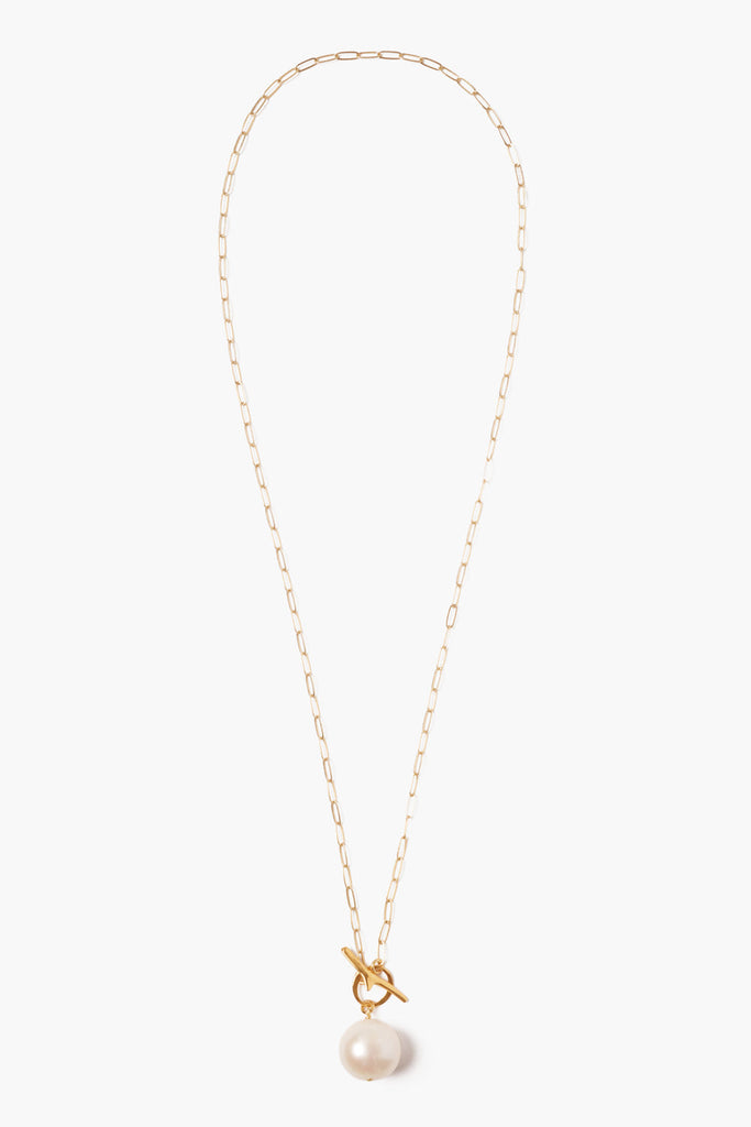 Chan Luu - White Freshwater Pearl Toggle Necklace