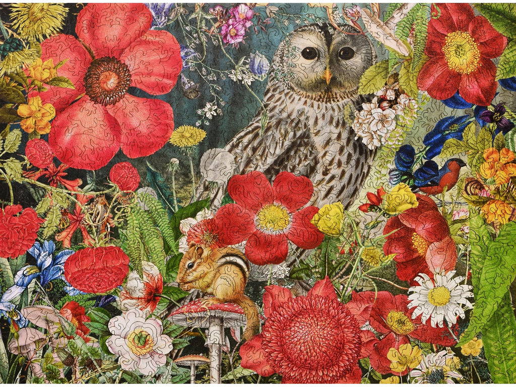 Liberty Puzzles - Owl-Woodland Flower