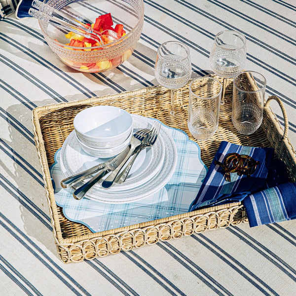 Juliska - Provence Rattan 22.5" Rectangular Tray, whitewash