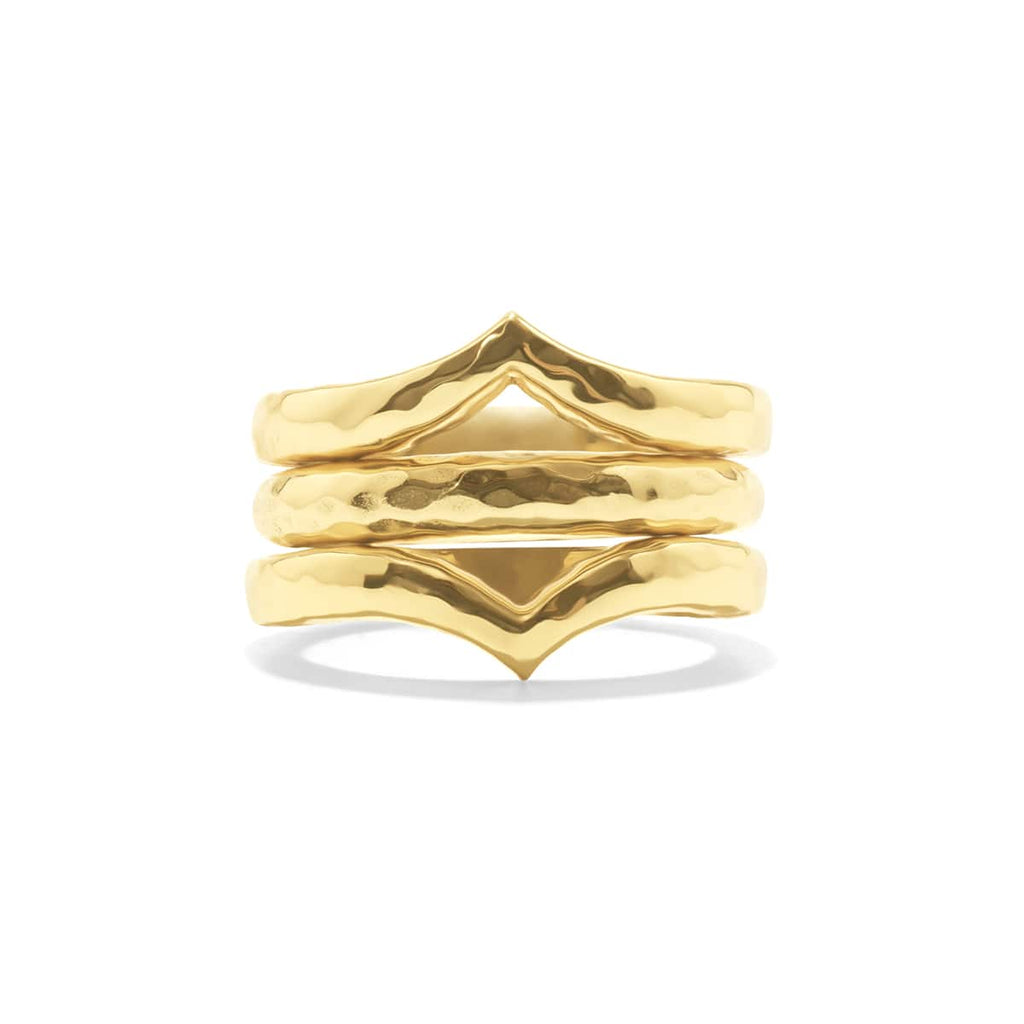 Capucine De Wulf - Cleopatra Stacking Ring Set in Hammered Gold