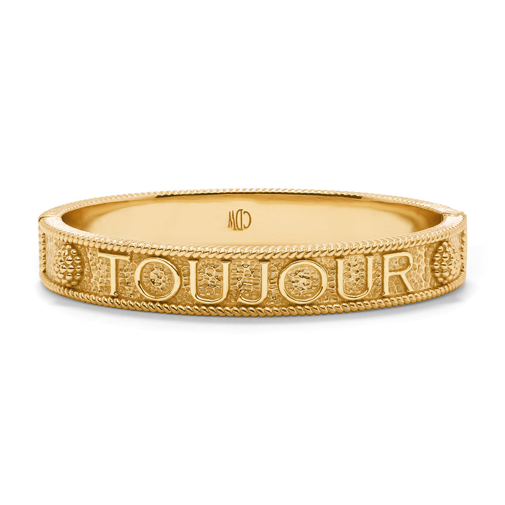 Capucine De Wulf - Wit & Wisdom L'Amour Toujour Hinged Bangle in Gold