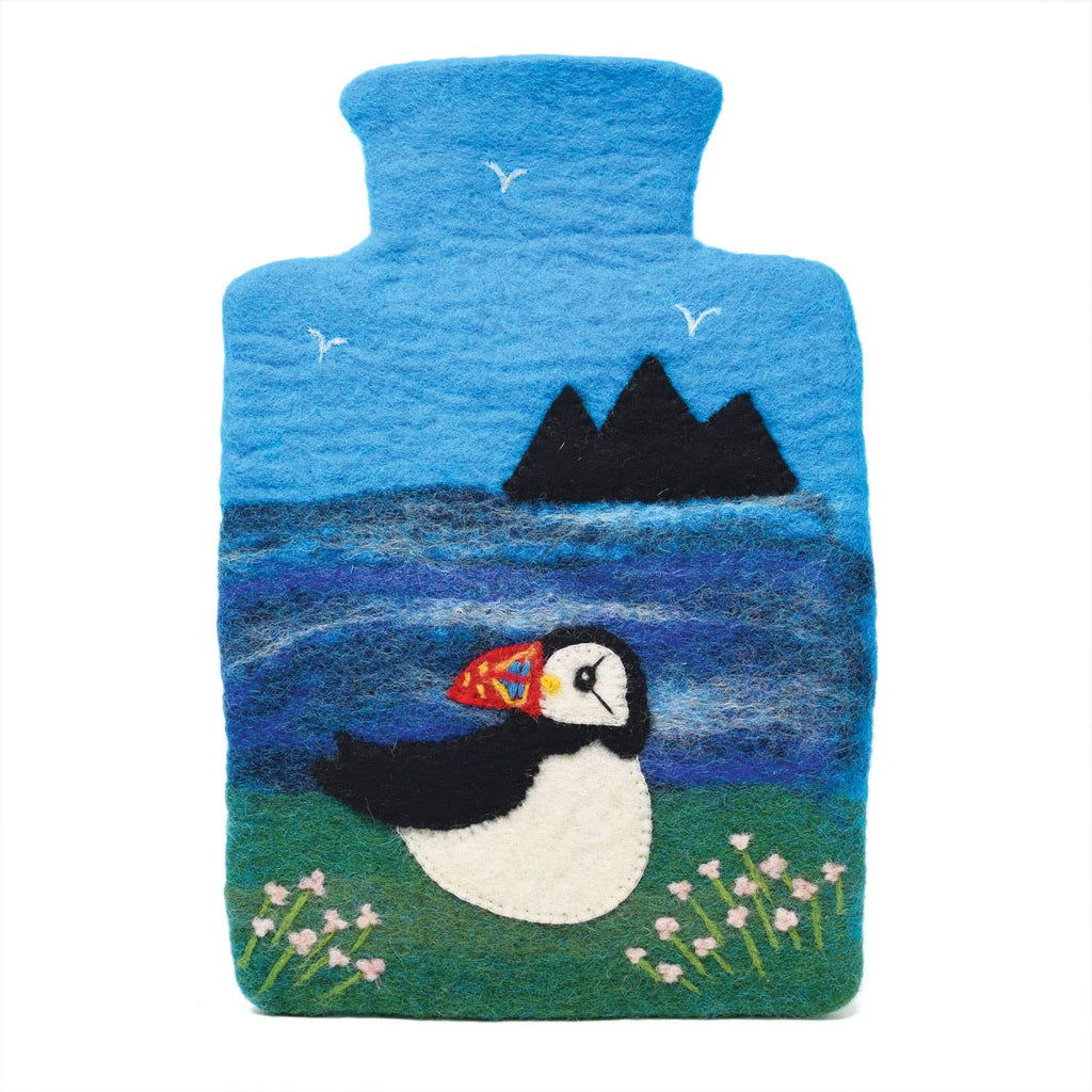 Puffin Felt Hot Water Bottles - Fair Trade