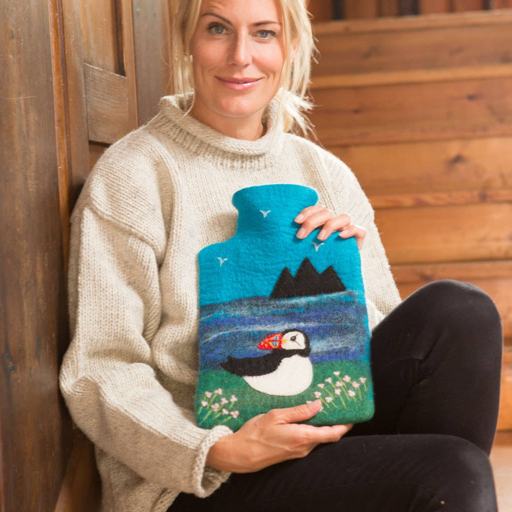 Puffin Felt Hot Water Bottles - Fair Trade