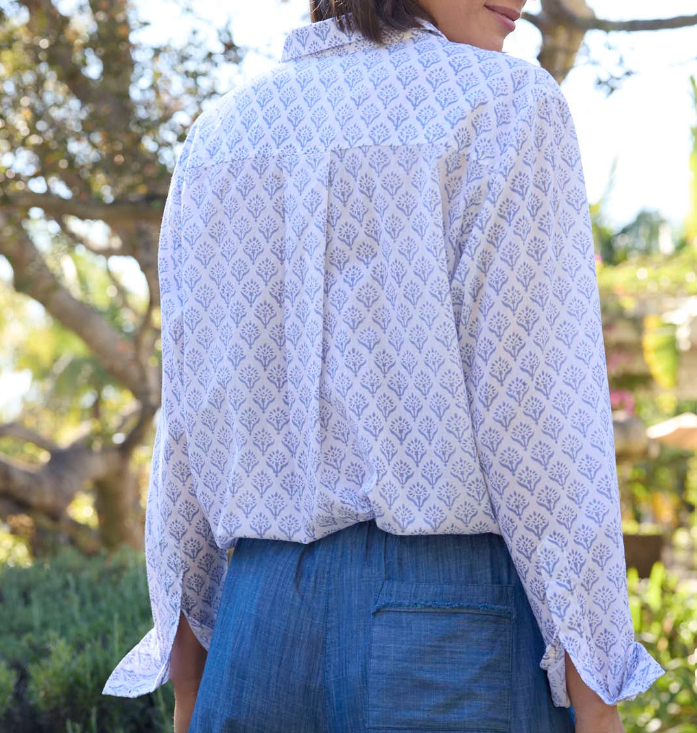 and for Good - Good Boyfriend Shirt - Sunflower Cornflower Blue
