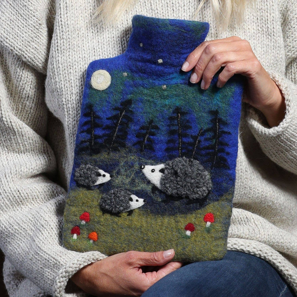 Hedgehogs Felt Hot Water Bottles - Fair Trade