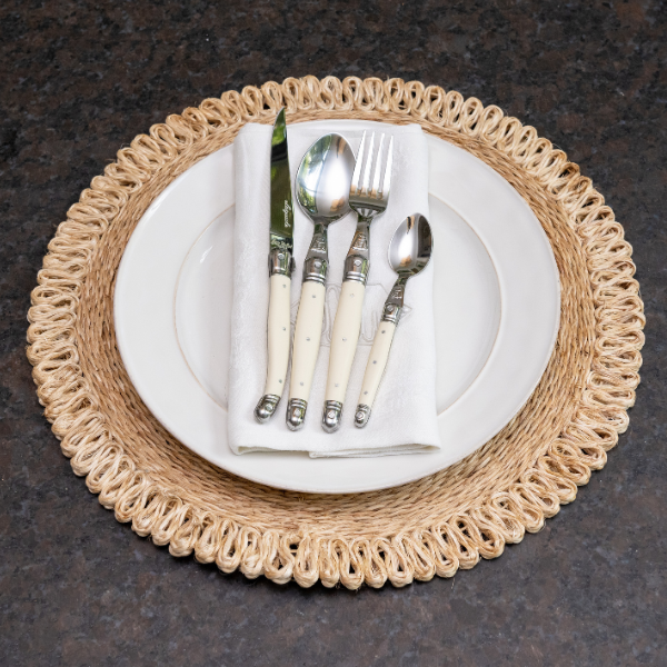 The French Farm - Jean Dubost 24 Pc Everyday Flatware Set Ivory
