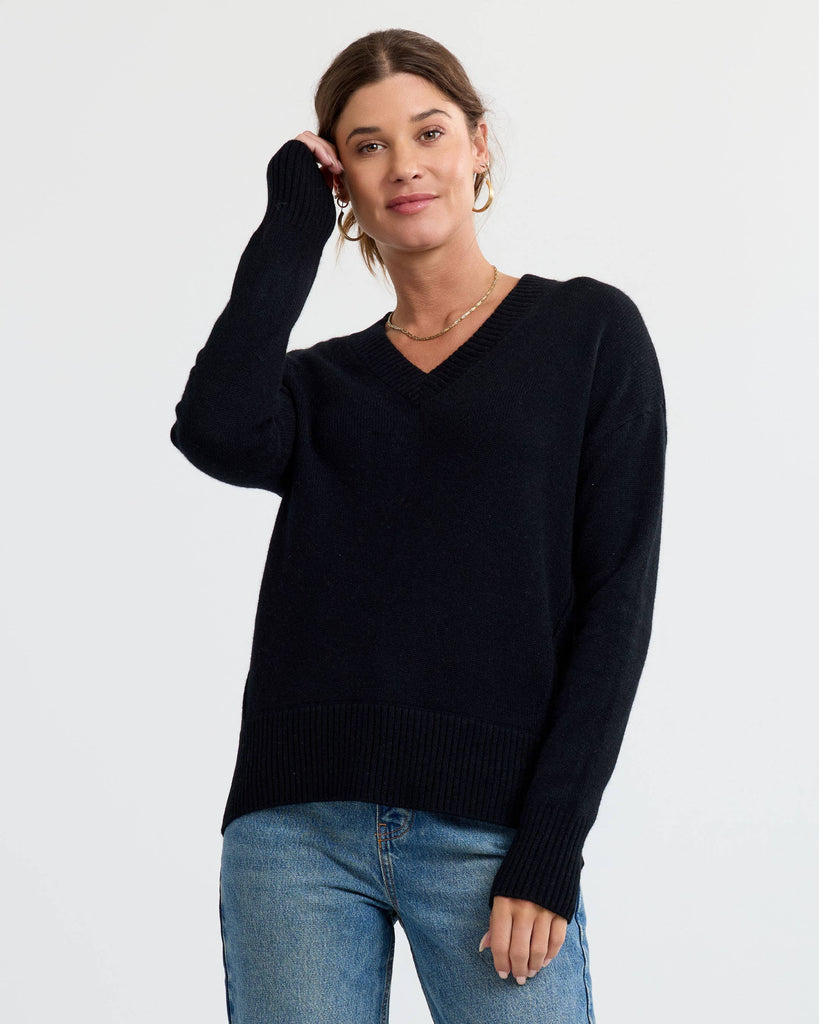Pura Cashmere - Cashmere Forward Seam V-Neck