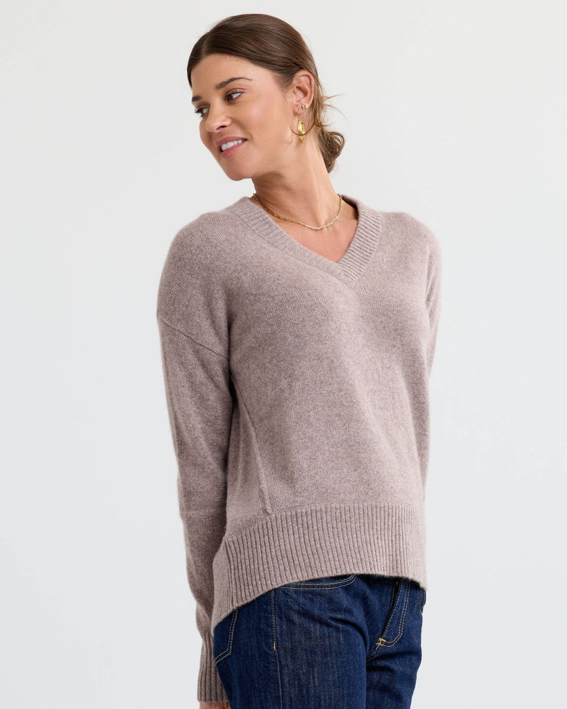 Pura Cashmere - Cashmere Forward Seam V-Neck