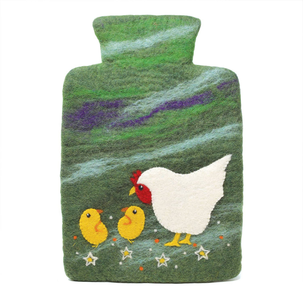 Chickens Felt Hot Water Bottles - Fair Trade