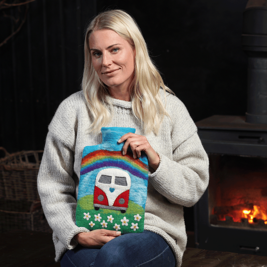 Camper Van Felt Hot Water Bottles - Fair Trade