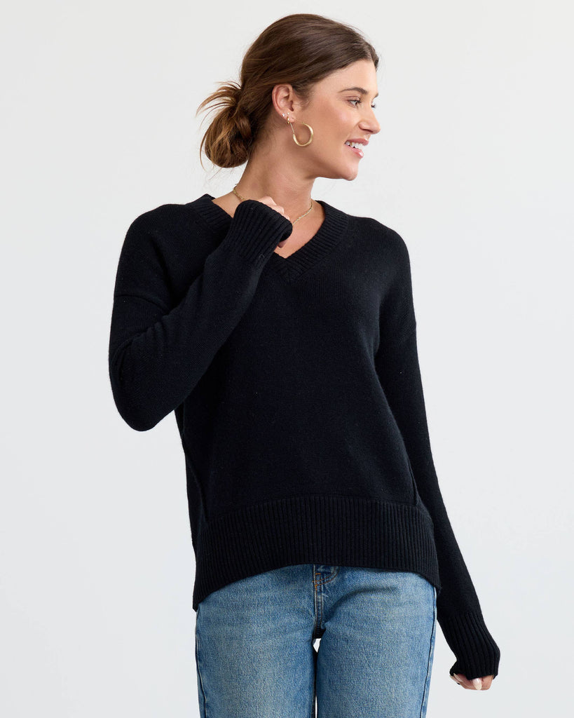 Pura Cashmere - Cashmere Forward Seam V-Neck