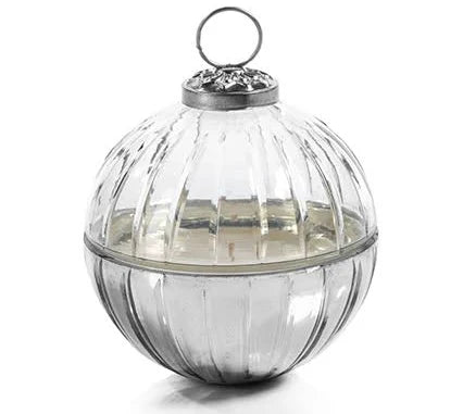 Zodax Etched Silver Ornament Candle