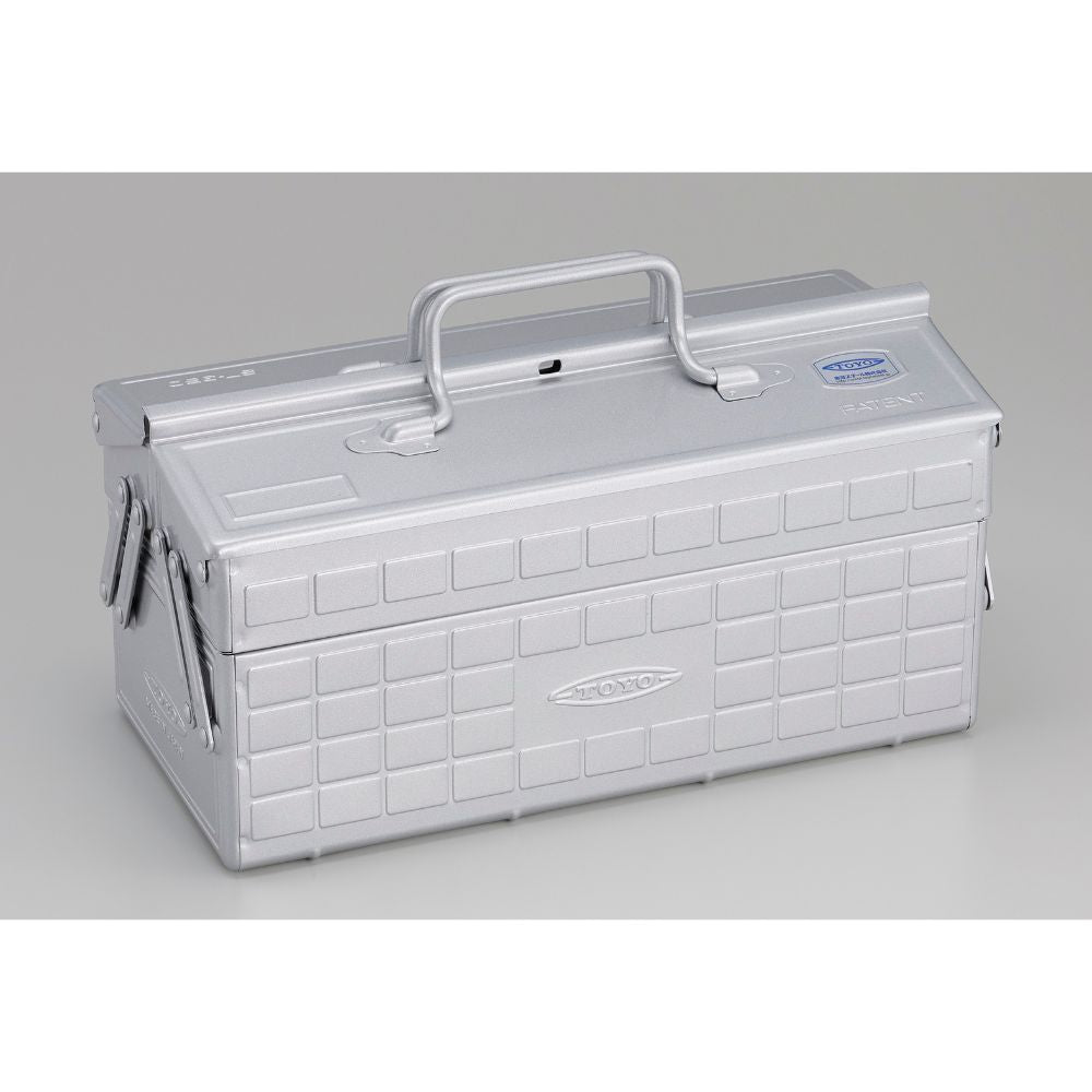 Toyo - Steel Toolbox with Cantilever Lid & Upper Storage Trays, Blue