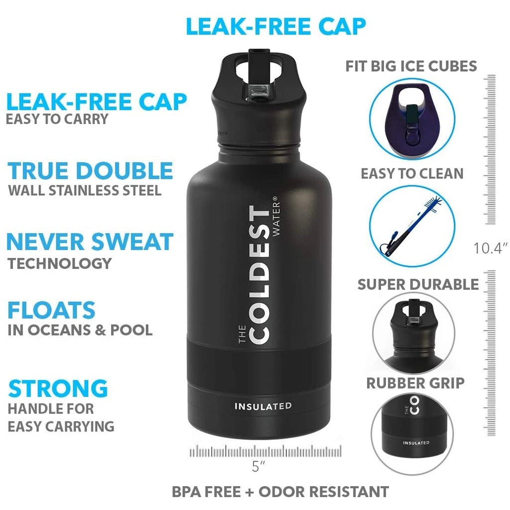 The Coldest Water - Sports Water Bottle - 64 oz Blue