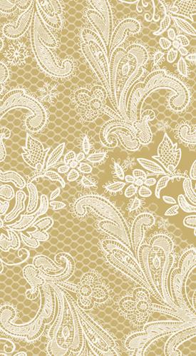 PPD - Lace Royal Gold White Paper Guest Towel