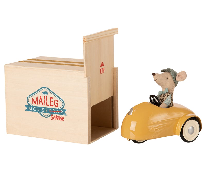 Maileg - Mouse Car with Garage - Yellow